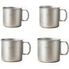 Generic Tazza da campeggio in acciaio inossidabile rivestita in titanio, con manico pieghevole, portatile, per caffè, tè, leggera, per attività all'aperto, escursioni, viaggi con zaino in spalla (Silvery3, 9