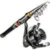 ZythrXLate Canna da Pesca Fibra di Carbonio Set canna da pesca e mulinello Canna telescopica dura 1.8-3.6m Mulinello spinning 1000 2000 3000 con per Pesca Mare Fiume