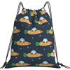Generic Leggero Borsa Coulisse Space Bunny And Carrot Rocket Sacca Ginnastica Poliestere Zainetti per Adulto All'Aperto Donna 36X42Cm
