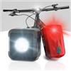 DANSI Set di luci per bicicletta StVZO I LED per bicicletta, luce anteriore chiara (25/10 Lux, set di luci a batteria)