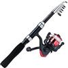 ZythrXLate Canna da Pesca Fibra di Carbonio Set di canne da pesca Kit completi con canna telescopica e mulinello spinning Ganci for esche viaggio for acqua salata per Pesca Mare Fiume
