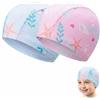 YIPFEN KAKFEL Cuffie da Nuoto per Bambini 2 Pezzi (Blu e Rosa) - Cuffia Piscina in Tessuto Morbido, Aderenza Comoda & Sicura per Bambine e Bambini