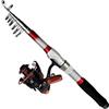 ZythrXLate Canna da Pesca Fibra di Carbonio Canna da spinning Set 1.8m-3.6m pesca portatile compatta alla carpa for battute di Bass Pike Trota Gioco leggero Attrezzatura per Pesca Mare Fiume