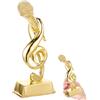 PERSELOSO Premio Riconoscimento Creativo Nota Musicale Oro Microfono in Resina e Decorativo per Gare di Voce e Ambienti