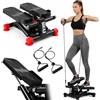 BAKAJI Stepper Fitness per Casa Multifunzione 3in1 con Display LCD e Elastici per Allenamento Braccia Full Body, Attrezzo da Palestra con Accessori Versatile per Cardio Conteggio Calorie, Tempo, Reps