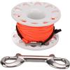 NutriEss Bobina per dito Bobina per immersione Clip in acciaio inossidabile Linea arancione Base rossa Esplorazione subacquea Attrezzatura di navigazione di sicurezza ad alta visibilità (ruota bianca)