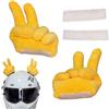 Generic Decorazione per casco, con gesti divertenti, decorazione gialla a mano, accessorio per casco da sci, per uomini e donne, adolescenti, amanti del ciclismo, ciclismo e moto