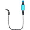 Drawup Indicatore di morso per pesca alla carpa, con catena flessibile e luce LED per la pesca del luccio, controllo sensibile del tono giallo, 7 cm (tubo spesso - verde)