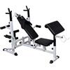 Ziaphsol Panca multifunzione per pesi in acciaio, da 180 x 126 x 103 a 123 cm, stazione di allenamento con manubrio, manubrio, torre di trazione, cavo per squat rack per palestra a casa e bodybuilding