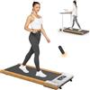 Tvdugim Tapis roulant sotto la scrivania, tappetino portatile piatto sottile con telecomando display LCD per casa, ufficio, palestra, installazione gratuita (legno)