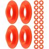 BESPORTBLE Anelli Antigoccia per Pagaia in PVC Arancione 24 Pezzi per Pagaie in Alluminio e SUP, Resistenti ad Alta visibilità per Sport Acquatici Professionali