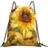 kkvhhyuo Cartoon cat 1 stampato coulisse zaino grande pieghevole Draw String Bag con cinghie regolabili per sport viaggi nuoto scuola, Bellissimo girasole giallo., One Size, Zainetto