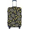 Tamiger Divertente racchette da tennis e palline da tennis stampa universale valigia da viaggio copertura protettiva elastica leggera riutilizzabile, bianco, L, Organizer per borse