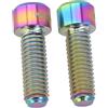 FortunateSweet Bulloni esagonali per pedivella per bici da strada per hollowtech II M6 x 18 mm, vite in lega nera oro arcobaleno set da 2 pezzi (arcobaleno)