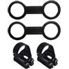 Levemolo Set 4pezzi Ganci per Boccaglio Subacqueo in Silicone e Abs Nero, Flessibili per Maschere e Tubo Snorkeling, Accessori per Immersioni