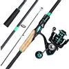 ZythrXLate Canna da Pesca Fibra di Carbonio Canna da pesca e mulinello combinati Mulinello spinning 1,8-2, m rapporto di trasmissione 5,0:1 serie 2000-3000 per Pesca Mare Fiume