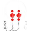 Drawup EVA Pompano Rig da pesca con doppi galleggianti e piombini per surf spiaggia casting pesca in acqua salata da riva 120 cm (rosso)