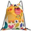 Generic Fashion Zaino Coulisse Cartoon Elephant with Plant Painting Sacchetto Sportivo Leggero Gym Sack per Viaggi All'Aperto Nuoto 36X42Cm