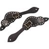 Aramox Cintura per Sperone in Pelle con Strass e Fibbia 25 Cm Cintura per Sperone da Equitazione Nera per Cavalieri Equestri Stivali da Cowboy per Uso Esterno
