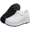 Generic JJDFW - Scarpe da ginnastica 2 in 1 per bambini e ragazzi, con cinturino in e chiusura in pizzo, tomaia in pelle sintetica, suola bassa spessa, nero e bianco