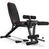 SkyFace Panca Palestra,Multiuso Panca per Allenamento Regolabile | Fitness Pieghevole con Leg Extension E Leg Curl Multifunzione Schienale, Panca Palestra con Corde di Allenamento
