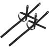 KALLORY 4 Pezzi Cinturino da Polso Colore Nero Regolabile in Nylon Cinturino Comodo e Resistente per Bastoncini da Sci e Camminata per Sci e Snowboard