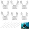 UMCHU 6 Pezzi Regulator Mouthpiece, Bocchino per Scuba, Bocchino per Erogatore di Silicone, Universale, Trasparente, Boccaglio per Snorkeling, per Immersioni,Snorkeling e Nuoto (2 Piccoli e 4 Grandi)