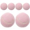 SHINEOFI 6 Pezzi Palline da Tennis Elastico Versatile Rosa in Gomma per Allenamento Principianti Femminile per Gioco e Addestramento Cani in Area Giochi