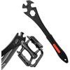 DUTIFUL Chiave a pedale multifunzione 3 in 1 per bicicletta, 15 mm/16 mm/24 mm, extra lunga, strumento per la rimozione e la sostituzione dei pedali della bicicletta