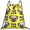 Generic Fashion Coulisse Borsa da Palestra Pug Life Cute Pug Face Yellow Sacchetto Sportivo Personalizzato Zaino Palestras per Uomo Donna All'Aperto 36X42Cm