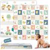 HuBorns - Tappeto Gioco Bambini 200x180 cm, Tappeto Cameretta Bambino Pieghevole e Reversible, Tappeto Gioco Neonato Impermeabile, Tappeto Bambini con Bordi Cuciti per Sicurezza Extra per il Neonato