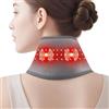 DYMROGE Grigio Cuscino Riscaldante Per Il Collo Senza Fili Con Massaggio Vibrante, Scaldacollo Portatile Con Luce Rossa 660nm, 3 Livelli Calore, 3 Modalità Vibrazione E Batteria Da 3000mAh, Lunghezza 85cm
