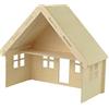 Pebaro 880/1 - Kit in legno per casa delle bambole piccolo, puzzle 3D, kit per modellini, fai da te con legno, puzzle in legno, set fai da te, piano in legno pretagliato, con carta vetrata, scoppiare,