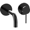 Herzbach MODUL7 rubinetto lavabo, installazione a parete, 70.702102.1.08, MODUL7 absolute black [Rubinetteria Bagno > Rubinetteria Lavabo]