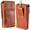 MATADOR Brisbane - Custodia per cellulare 2 in 1, in vera pelle, con scomparto con cerniera, con elegante confezione regalo e protezione RFID, elegante custodia da cintura in pelle per smartphone fino