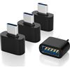 AXFEE 4 Pezzi Adattatore USB C a USB A, Adattatore Tipo A a Tipo C, USBA Femmina a USBC Maschio, Compatibile con iPhone 17 16 Pro Air Plus Max Galaxy S25 S24 CarPlay iPad PC Laptop MacBook