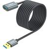 SUNGUY Cavo Prolunga USB 3.0, 4.5M 5Gbps Maschio A Femmina A Cavo Estensione USB Trasferimento Dati e Ricarica per Chiavetta USB,Hub USB,Disco Rigido,Esterno,Tastiera,Mouse,Stampante,Gamepad-Grigio