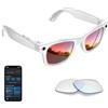 Tulbeys AI Smart Glasses - Telecamera 4K HD, 290 mAh, 800 W, 800 W, con registrazione video, traduzione simultanea/identificazione dell'oggetto GPT, UV400 con protezione dalla luce blu (bianco)
