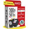 callmenew Cartucce 560XL & 561XL - Compatibile con Canon 560 561 cartucce XL (PG-560XL nero & CL-561XL colore) - Gamma XL, Smart Chip, ricambio per PIXMA TS5350i TS7450i TS5300 - Confezione da 2