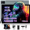 WOREGOO 14 pollici Android 14 Tablet, 5G WiFi e 4G LTE Touch, 36GB RAM + 256GB ROM (1TB TF), Octa-Core/Display 2000 * 1200HD 2K/BT5.0/13MP + 8MP/11580mAh/GPS con custodia e stilo, Grigio