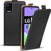 Verco Flip Cover per LG K52, Custodia verticale Flip Case compatibile con LG K52, Nero