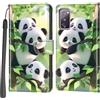 Haninsuze Cover per Samsung Galaxy S20 FE 5G, Portafoglio PU Pelle, panda | Interno TPU Antiurto, Anti-Graffio, Fessura per Schede, Supporto Stand, Design Libro, Flip