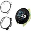Anoowkoa 2 Pezzi per Cover Garmin Forerunner 170/70/70 Music 43mm Custodia Vetro Temperato Cover,Sottile Custodia Rigida per PC Schermo in Pellicola Protettiva Integrato Copertura Complessiva