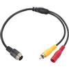 PATIKIL Adattatore Cavo Maschio a 4 Pin Aviazione a Maschio Rca 11 Pollici / 28cm Connettore Aviazione a 4 Pin a Connettore Femmina Dc per Monitor Telecamera Auto Video