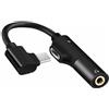 Generic Cavo dongle AUX │ Dongle audio splitter di tipo C 2 in 1 | Convertitore jack per cuffie, da USB C a doppia funzione per musica e ricarica, strumento audio stereo per hub porta audio mobile