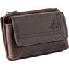 MATADOR Brisbane - Marsupio 2 in 1, in vera pelle, con scomparto con chiusura lampo, elegante confezione regalo e protezione RFID, per smartphone fino a 6,1 pollici, marrone scuro