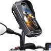 WACCET Porta Cellulare Moto, Supporto Telefono Moto per Specchietto Retrovisore Ruotabile a 360°, con Visiera Parasole Touchscreen Porta Telefono Scooter Impermeabile per 4,5-6,8 pollici Smartphone