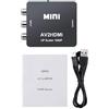 LoLek Convertitore RCA a HDMI, convertitore RCA a HDMI, 1080p 720p NTSC/PAL, adatto per DVD, VHS, fotocamera, videogiochi retrò, adattatore RCA a HDMI, adatto per i nuovi televisori