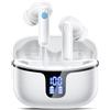 Renimer Cuffie Bluetooth, Auricolari Bluetooth Stereo HiFi, 2026 Cuffie Wireless In Ear con 4 ENC HD, Cuffiette Sport Touch Control, Cuffie Senza Fili con 40H Display LED, Earbuds per Android/iOS Bianco