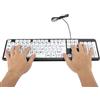 Jwthee Tastiera per ipovedenti, tastiera meccanica a caratteri grandi cablata con tasti bianchi per anziani e ipovedenti, tastiera per computer USB cablata a 104 tasti, cavo da 1,35 m